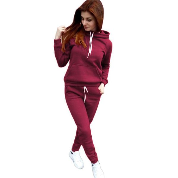 

women's hoodies & sweatshirts plush fashion casual autumn and winter hooded sweater trousers set, Black