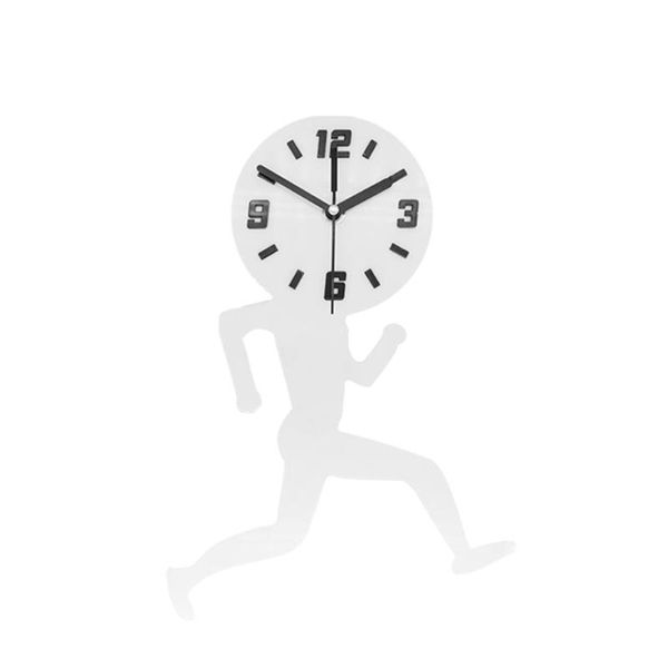 

unique acrylic wall clock creative hanging for office home living room without battery (white) clocks