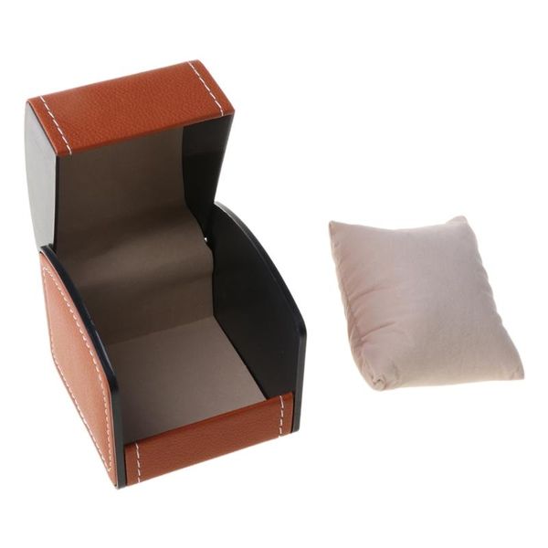 

watch boxes & cases luxury faux leather box with pillow package case bracelet stand holder, Black;blue
