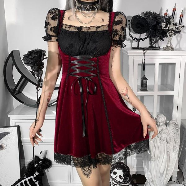 

casual dresses lace trim high waist bodycon dress e-girl grunge gothic black mini dressy2k women 90s vintage punk harajuku dollskill clothes, Black;gray