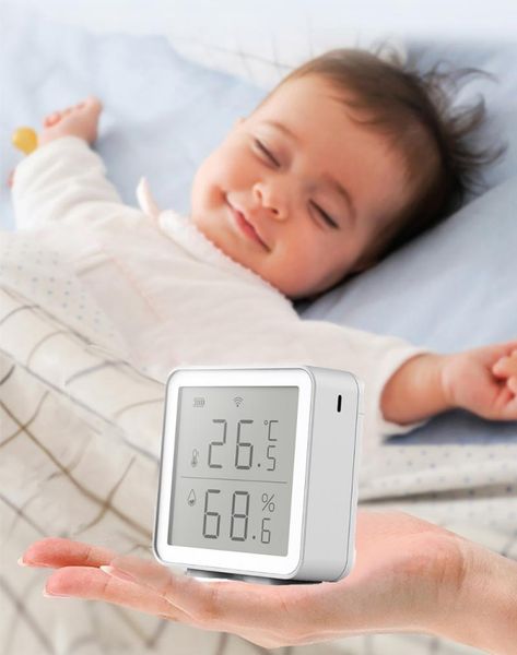 

smart home control wifi temperature and humidity sensor indoor intelligent linkage abnormal drop