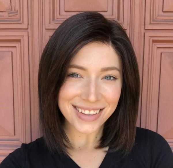 

short straight hair wig women partial brown chemical fiber headgear, Black