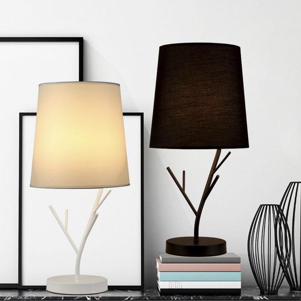 

table lamps 2021 design bedside lamp minimalist metal desk with fabric shade for bedroom living room