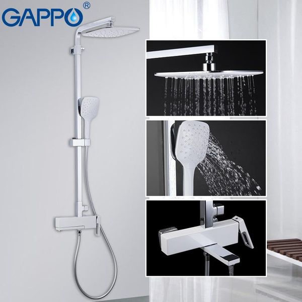 

shower system white color brass bathroom bath mixer set waterfall rain head bathtub taps sets