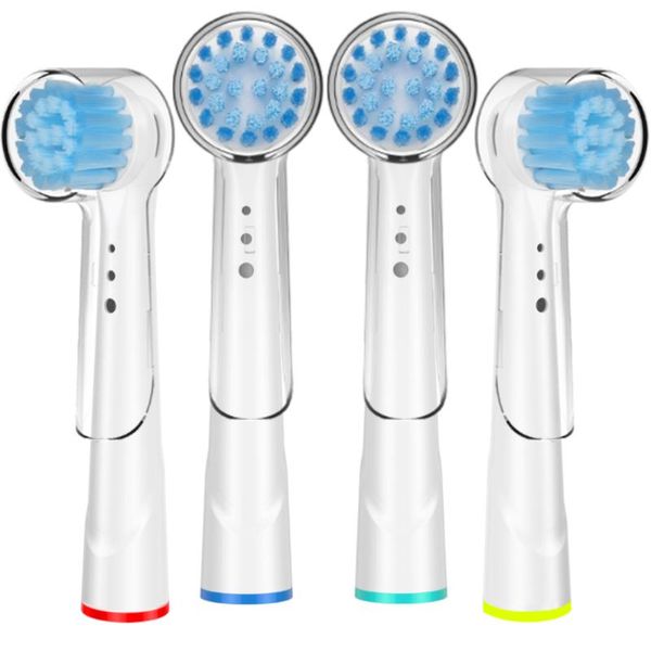 

smart electric toothbrush 4pcs sensitive soft heads with cap for oral b compatible brush head eb20