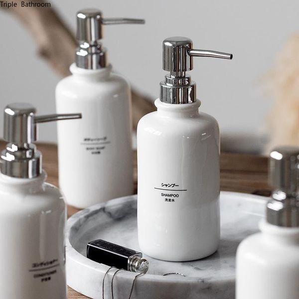 

liquid soap dispenser 1 pc 410ml ceramics bottle white modern style home hand sanitizer bathroom el bottles supplies