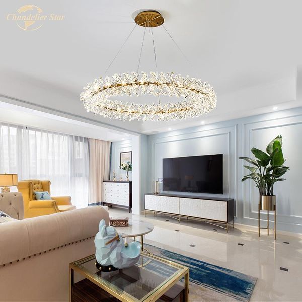 

luxury flowers chandeliers lighting crystal modern led lights nordic firely indoor lamp for living room bedroom dining