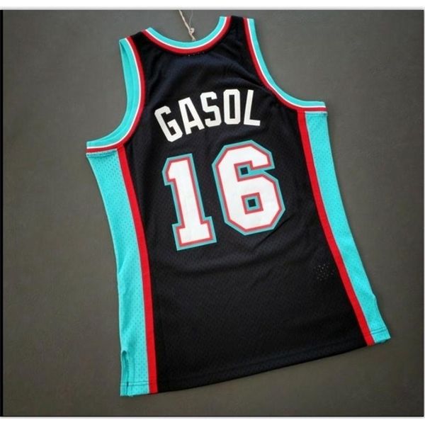 

001custom men youth women vintage pau gasol mitchell ness college basketball jersey size s-6xl or custom any name or number jersey, Black