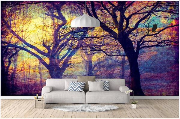 

wallpapers custom po wallpaper for walls 3 d murals modern oil painting woods forest idyllic living room tv background wall papers decor