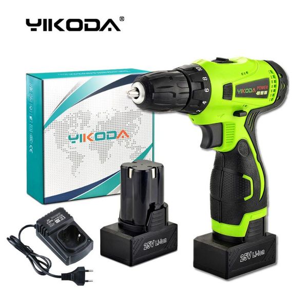 

professiona electric drills yikoda 25v cordless drill lithium battery screwdriver diy double speed power driver household rechargeable tools