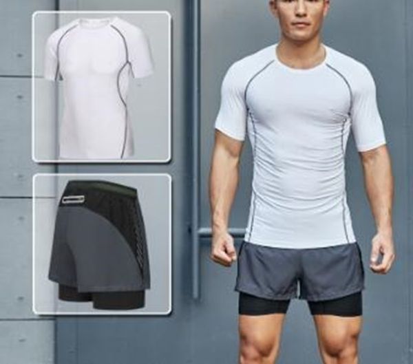 

men running jerseys tights absorbent spring, summer, fall and winter training suit basketball gym equipment, Black;yellow