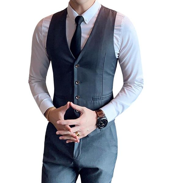 

men's suit vest dress male sleeveless business single buckle waistcoat spring autumn s-6xl vests, Black;white