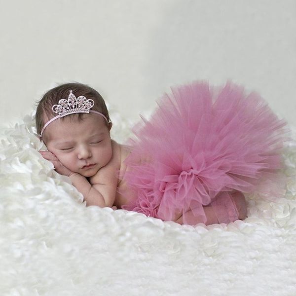 

girl's dresses baby mesh tutu dress headband set born pography props clothes headdress kit infants po shooting accessories, Red;yellow