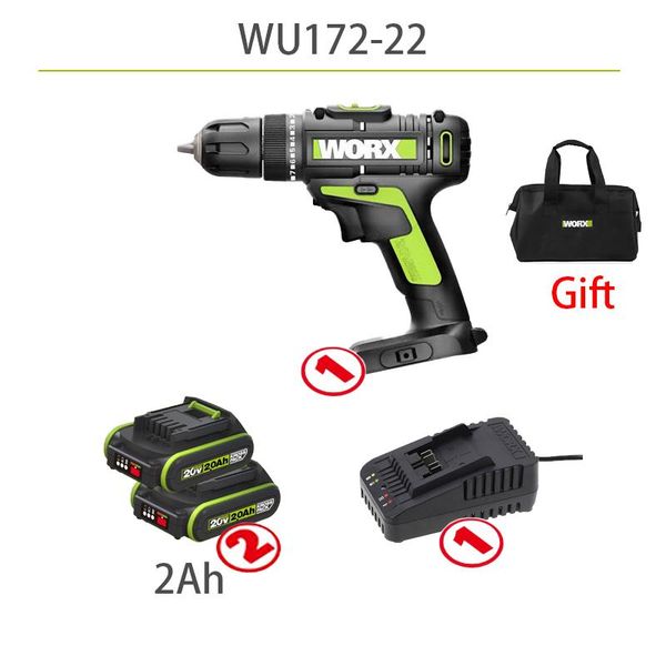 

professiona electric drills worx cordless drill 20v wu172 screwdriver professional tool with 2 battery 2ah and 1 charger rechargerable