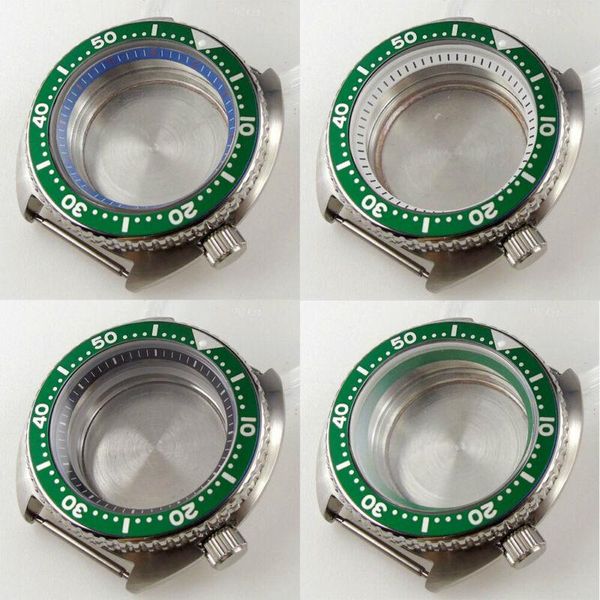 

steel 45mm automatic brushed watch case fit nh35a alloy green insert sapphire repair tools & kits