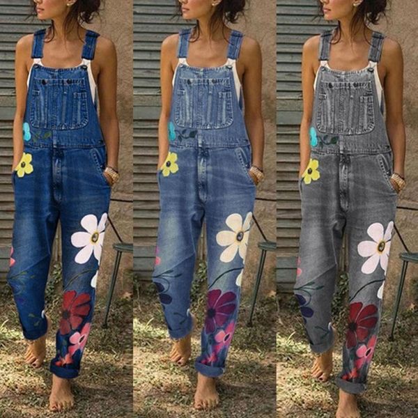 

women's jeans fashion denim bib pants long rompers jumpsuits, Blue