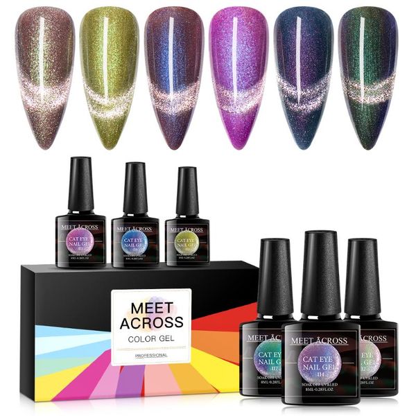 

nail art kits meet across 7pcs magnetic gel polish set hybrid varnishes for manicure 8ml soak off enamel cat eye uv polis