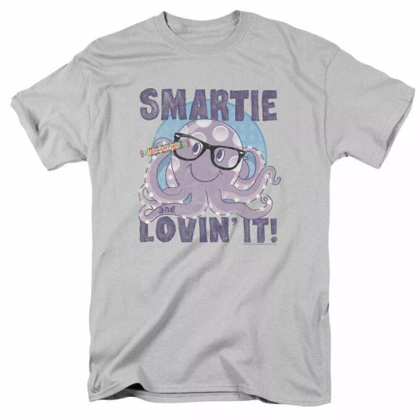 

smarties octo t shirt mens licensed sweet tangy candy silver, White;black