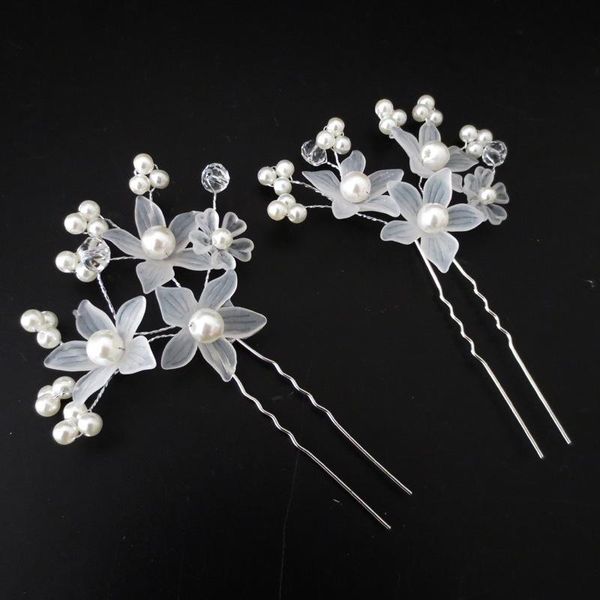 

hair clips fashion white pearl flower wedding accessories headband hairpins bridal headpieces headwear for women head jewelry