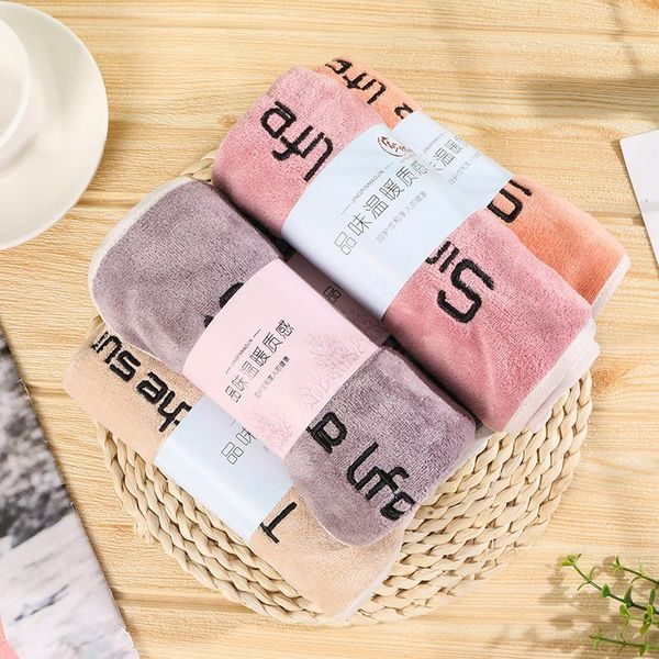 

towel style youth microfiber quick-dry embroidered word absorbent gift towels bathroom bath