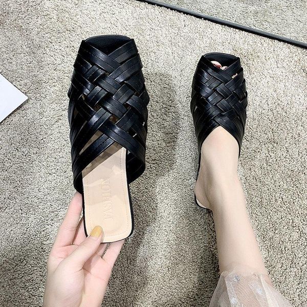 

summer women slippers outdoor sandals female shoes flip flops lady elegant, Black