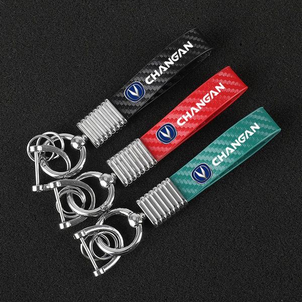 

keychains arbon fiber leather keychain custom metal horseshoe key rings for changan cs75 plus cs95 cs35 alsvin cs15 cs55 eado car, Silver