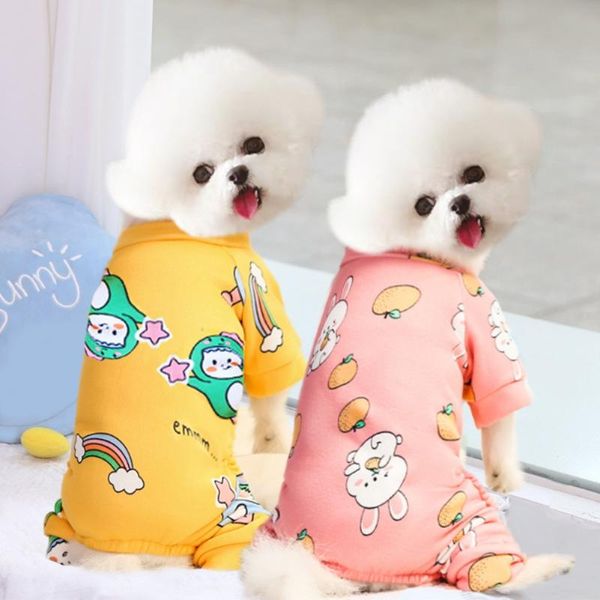 

dog apparel pet warm cartoon jumpsuit dogs pajamas winter autumn fleece comfortable for small medium cats