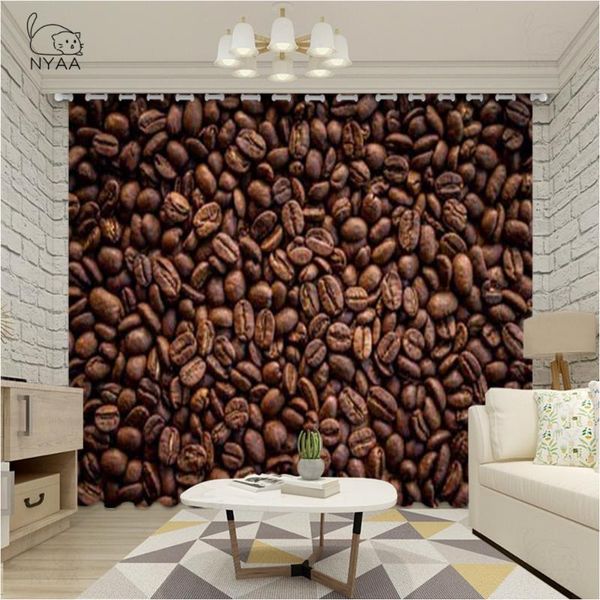 

curtain & drapes kitchen decor curtains coffee beans and types letterings art living room bedroom window ultra-thin light shading