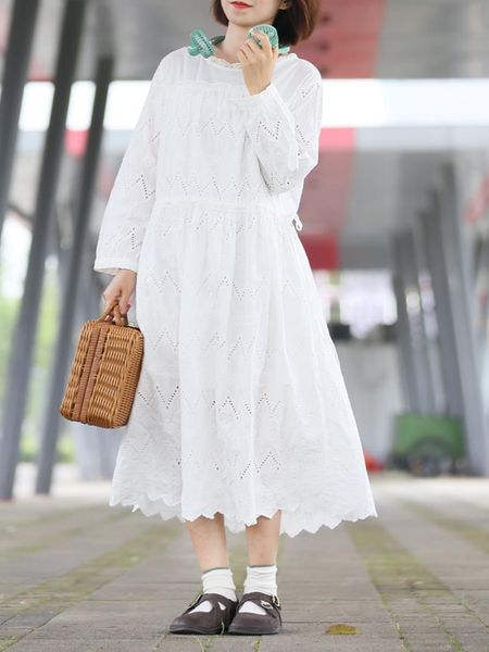 

casual dresses 2021 temperament embroidery white cotton dress, Black;gray