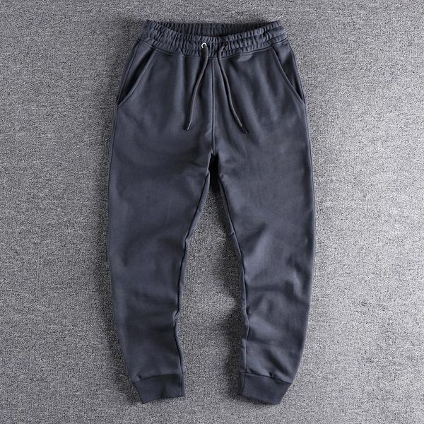 

men's pants trouser leg simple letter printing terry casual autumn and winter trend solid color sweatpants 523, Black
