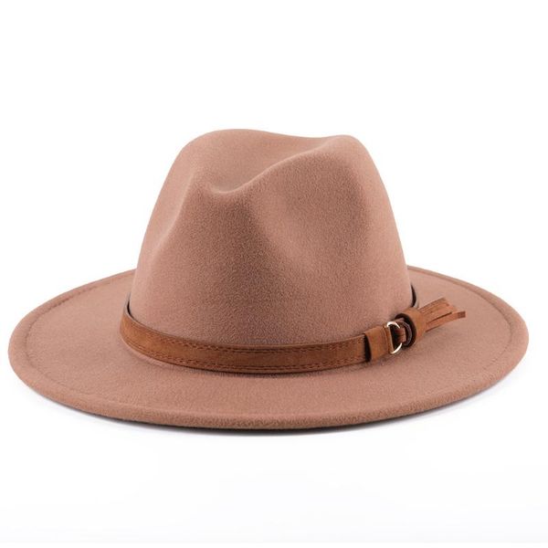 

wide brim hats winter autumn imitation woolen women men ladies fedoras jazz hat european american round caps bowler, Blue;gray