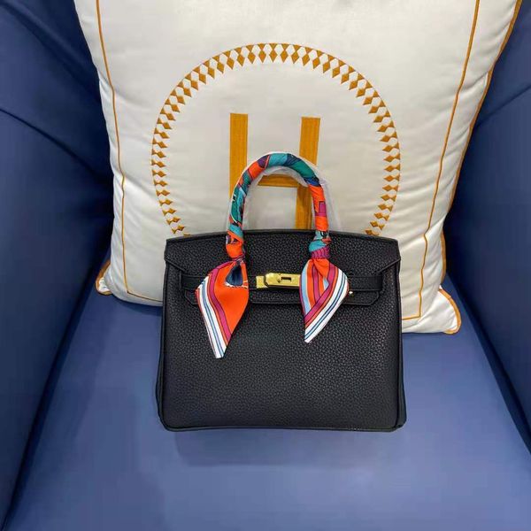 

huapanda home 2021 new 25cm litchi leather portable shoulder bag large capacity versatile