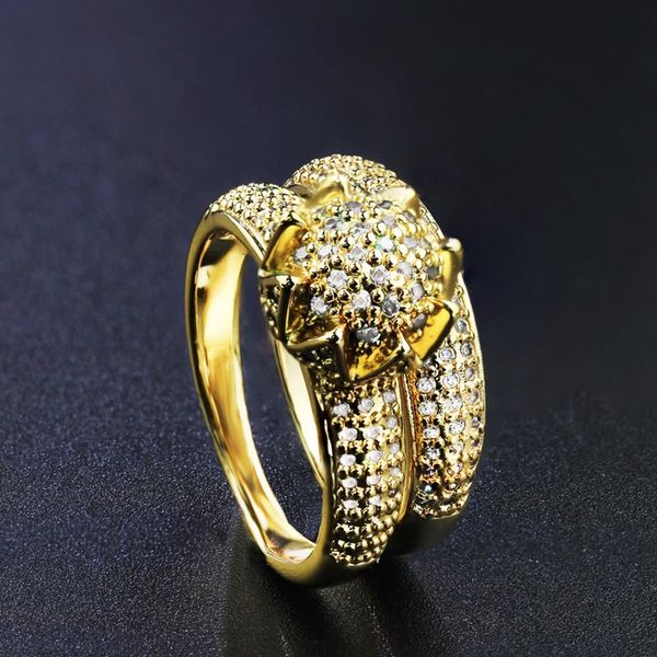 

wedding rings ranos 2pcs/set couple set gold color engagement double cubic zirconia ring sets for jewelry r010gy1322, Slivery;golden