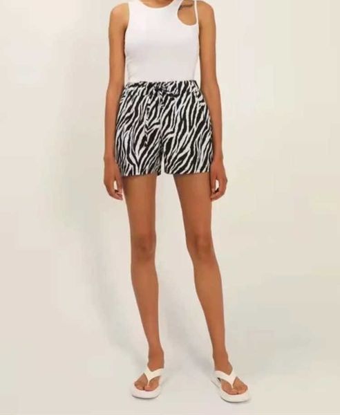 

shorts sports trend 2021 horse grain elastic waist drawstring loose casual women's, White;black