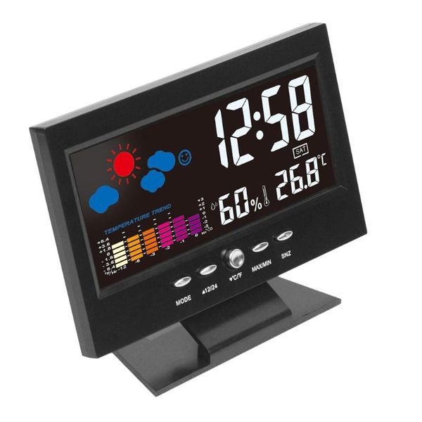 

desk & table clocks electronic digital lcd clock temperature humidity monitor hygrometer weather forecast