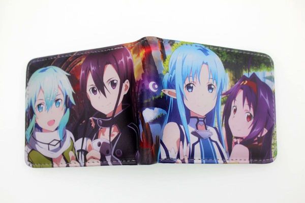 

wallets sword art online men faux leather wallet coin purse id/ holder, Red;black