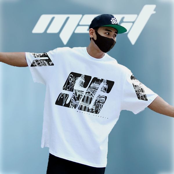 

men's t-shirts han edition soon fashion printing t-shirts in the open casual running cotton training sweaters sweater sports clothes, White;black