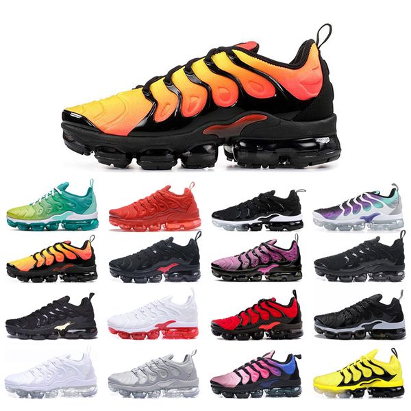 

plus running shoes mens womens triple white bumblebee bred dmp sunset blue fury zebra aurora green psychic pink lemon lime cool grey size 36, White;red