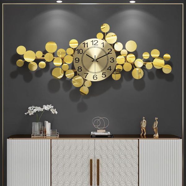 

american creative leaf wrought iron wall clock ornaments home livingroom sticker crafts lobby porch mural decoration clocks