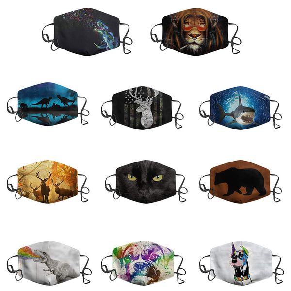 

color cotton printed mask dustproof cloth animal pattern