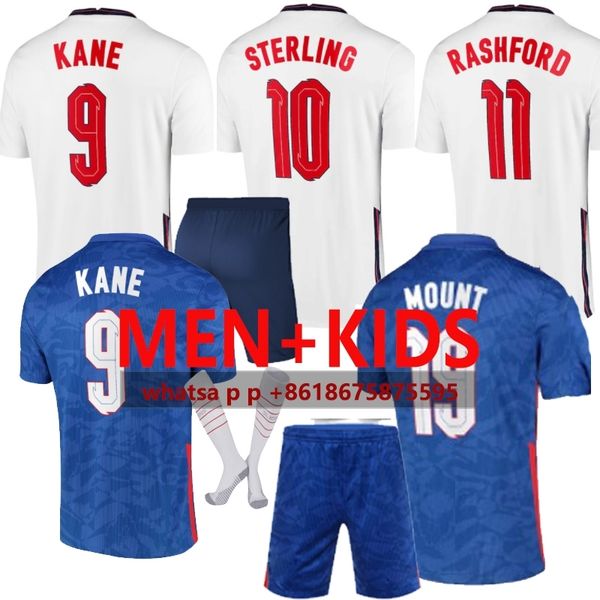 

england kids men football shirt team soccer shirts 2020 2021 suit jersey child kit set uniform kane, White;black