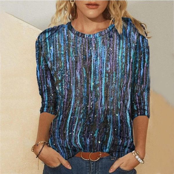 

women's t-shirt gradient print woman tshirts casual long sleeve o-neck pullover ladies femme vintage t shirt for women manga larga, White
