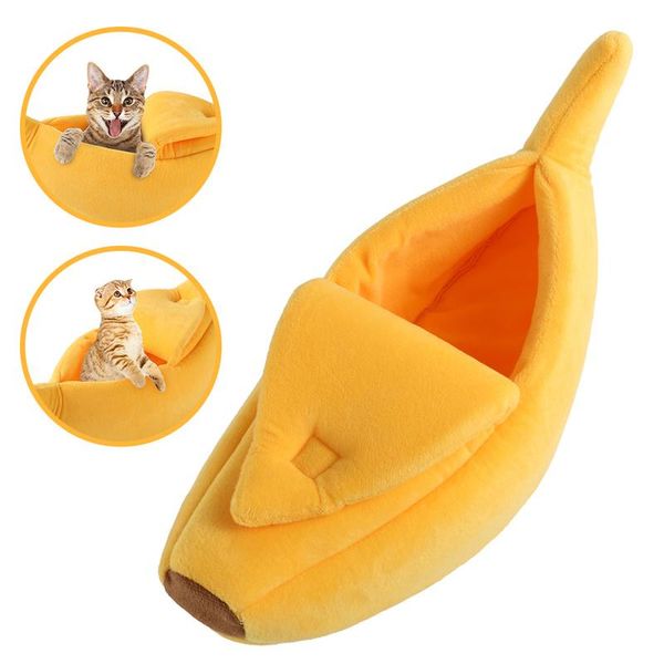 

cat beds & furniture banana bed house cozy cute puppy cushion kennel warm portable pet basket supplies mat for cats kittens