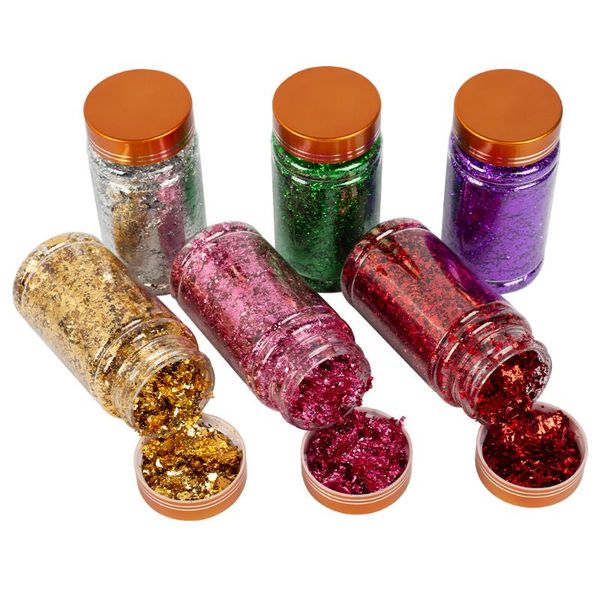 

imitation gold leaf flakes fragments rose sheets gilding painting nail decorations foil 3g/bottle other arts and crafts