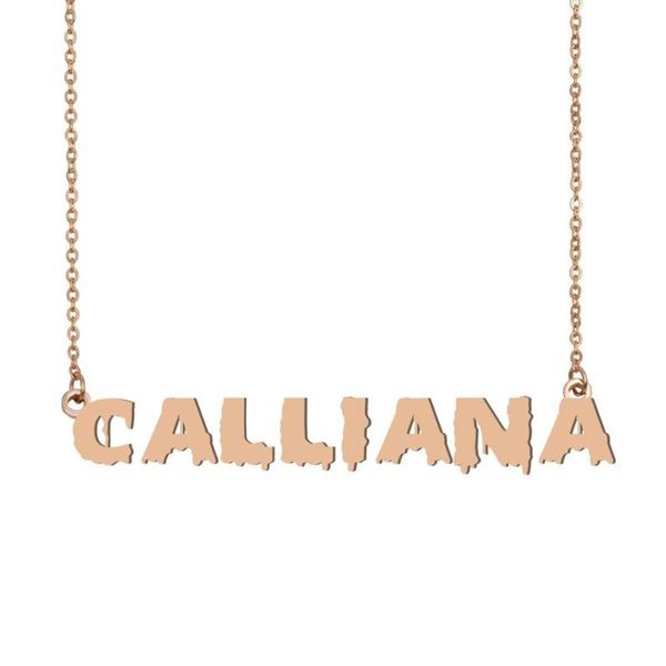 

pendant necklaces calliana name necklace , cool bloody art for halloween and santa's day jewelry gift kids boys girls, Silver