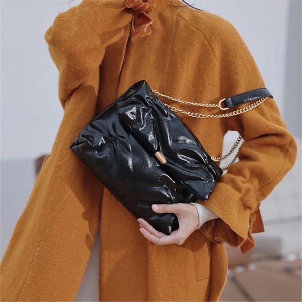 

evening bags 2021 spring/summer soft leather shoulder bag ladies luxury handbags large capacity crossbody fashion folds flap tote