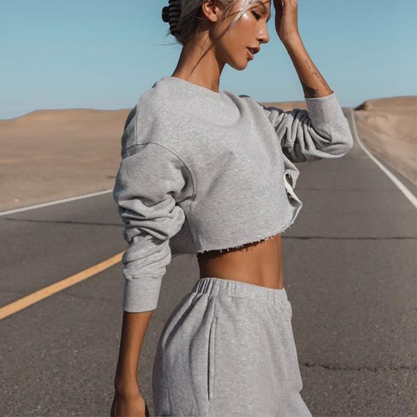 

women's two piece pants set loose tracksuit women clothing fall winter sweatshirt sweat suits casual 2 outfits matching, White