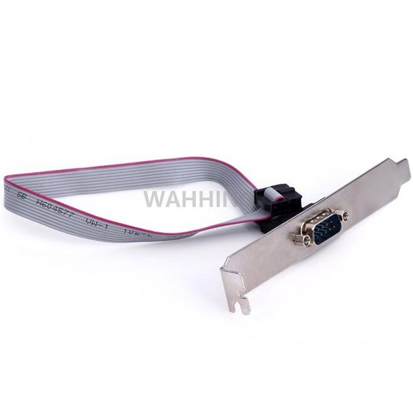 

1pcs/lot pci to com 9 pin rs232 rs-232 serial port extension cable adapter 9pin db9 bracket computer hy1266 cables & connectors