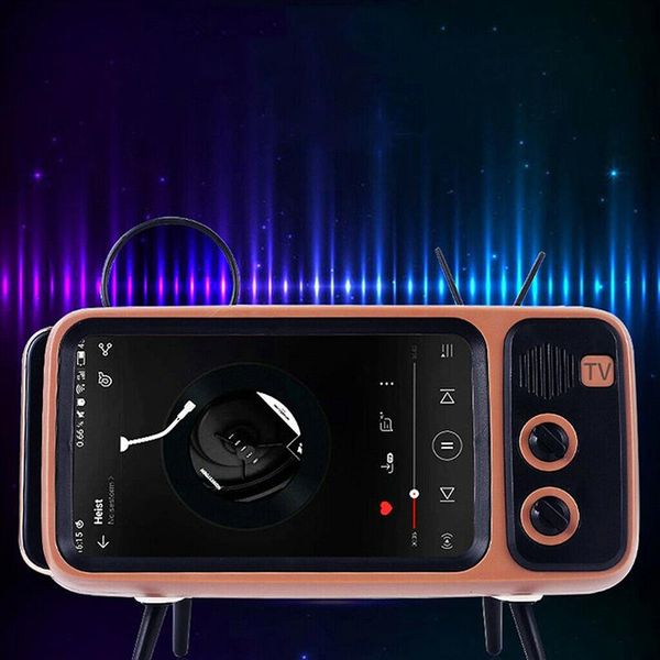 

cell phone mounts & holders mini speaker retro tv mobile screen stand wireless portable audio speakers dq-drop