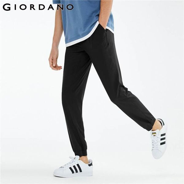

giordano men pants high tech 3m quick dry lightweight strechy storable elasitc waist soild thin pantalon hombre 01111086 men's, Black
